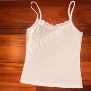 Bundle of Elegant (Burgundy,White) Lace Trim Cami Tops